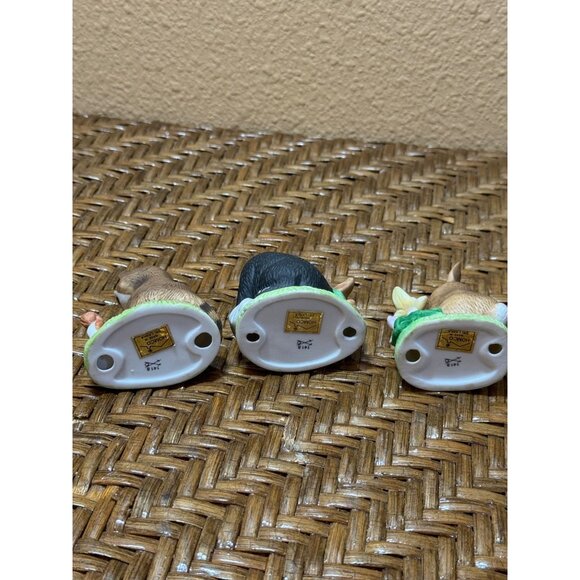 Vintage Homco Animal Figurines Set Of 3 Raccoon Bear & Rabbit Hand-Painted - Picture 5 of 7